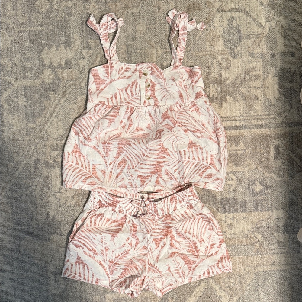Tropical Print Kids Shorts Set